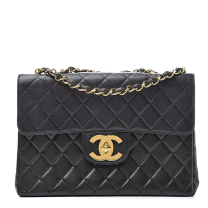 Chanel Lambskin Quilted XL Jumbo Single Flap Black 1 of 21