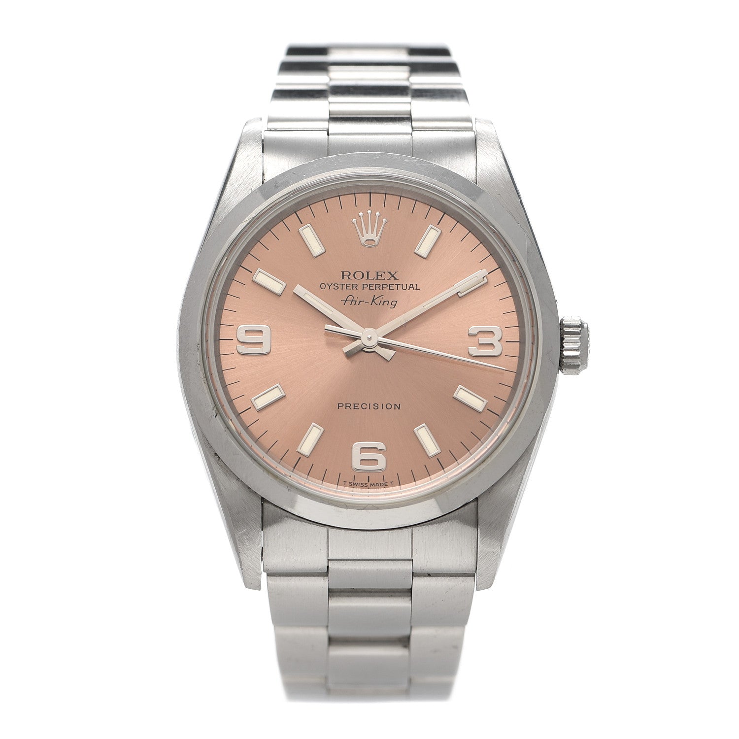 Rolex Stainless Steel 34mm Air-King Oyster Perpetual Precision Watch Pink 14000 1 of 5