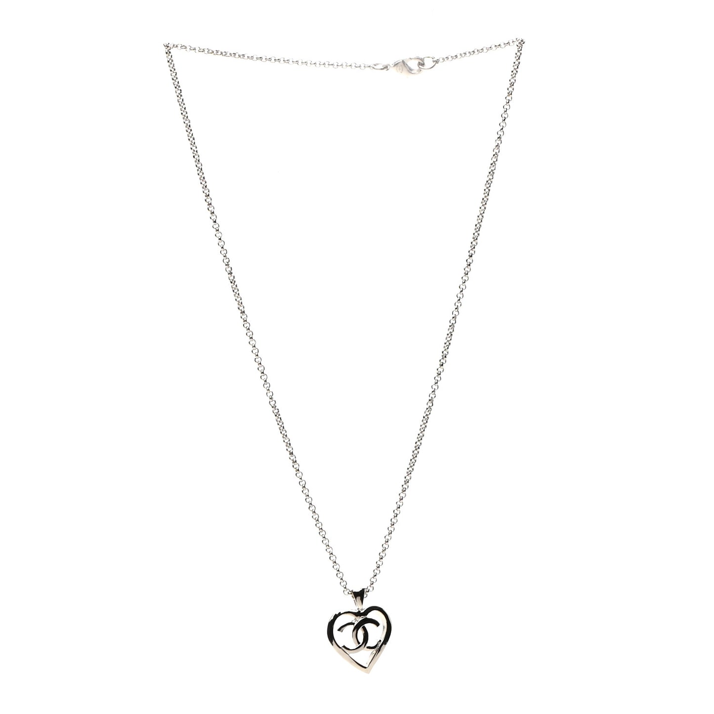 CC Heart Chain Pendant Necklace Gold