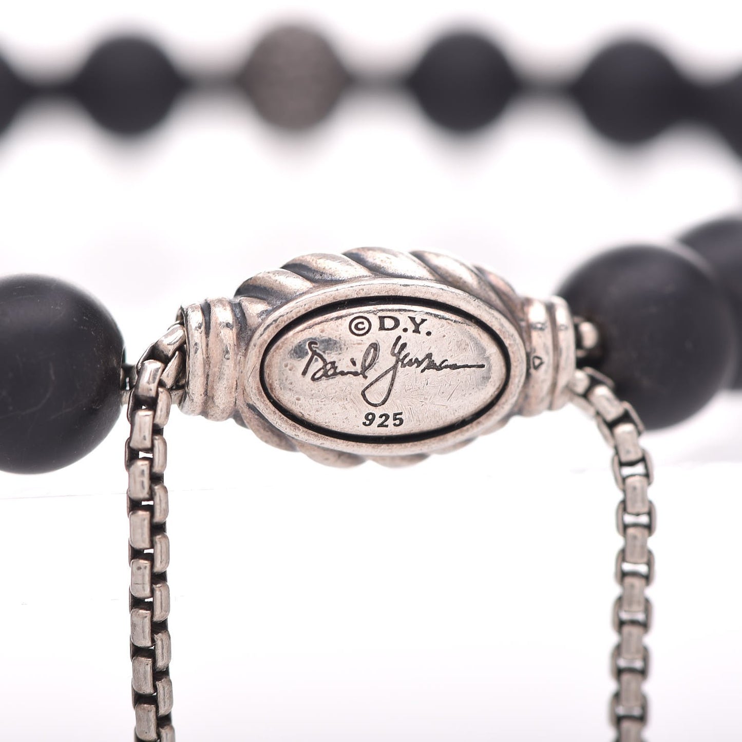Sterling Silver Black Diamond Onyx 8mm Spiritual Beads Bracelet