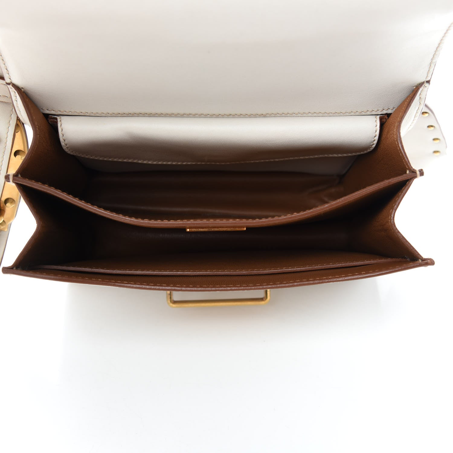 Prada City Calf Saffiano Laser Cut Cahier Bag Talco 5 of 9