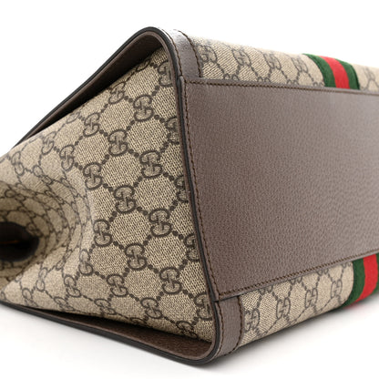 Gucci GG Supreme Monogram Web Medium Ophidia Tote Bag Brown 9 of 14