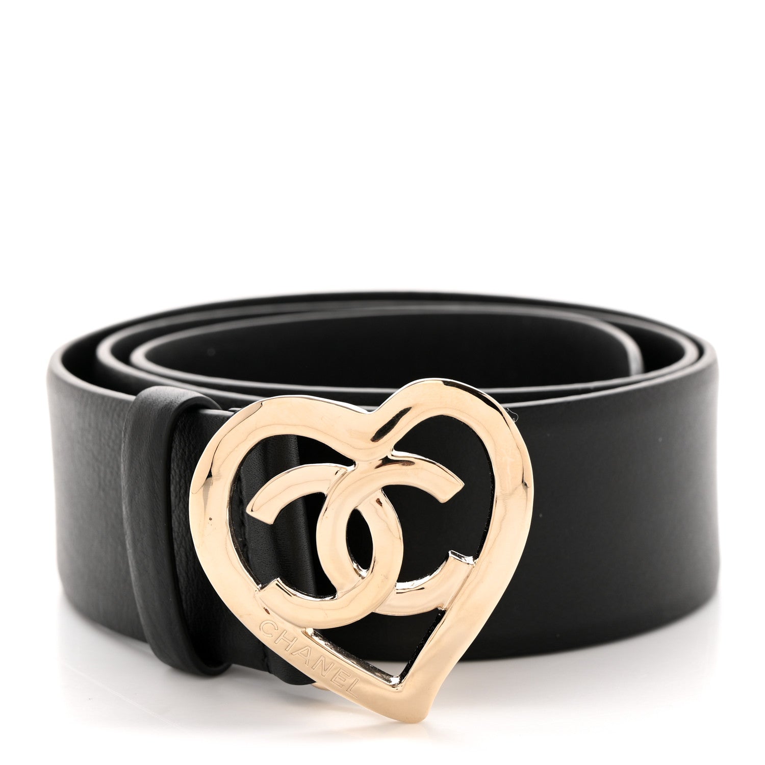 Chanel Calfskin CC Heart Coco In Love Belt 80 32 Black 1 of 7