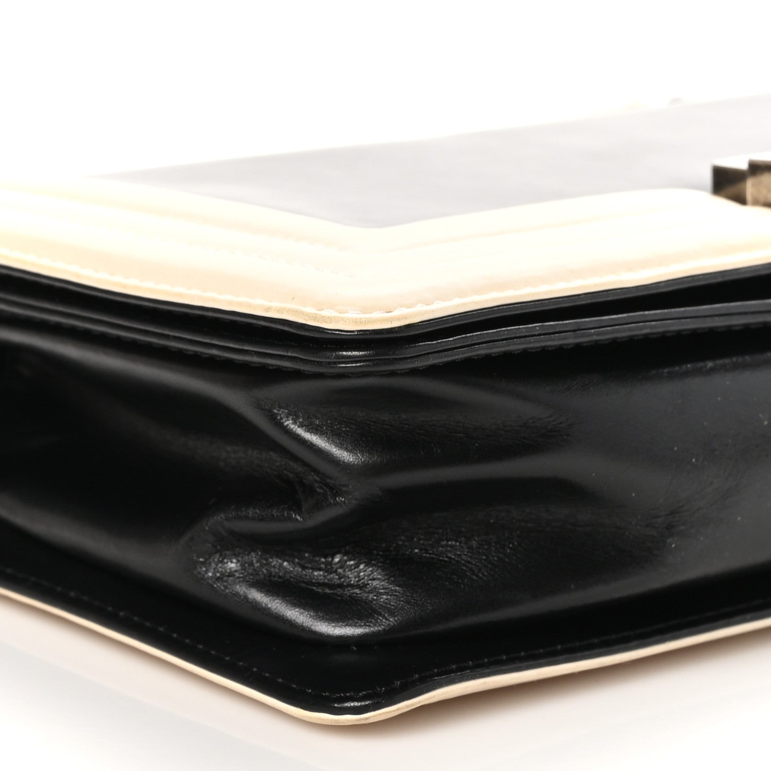 Chanel Glazed Calfskin Medium Boy Flap Black White 9 of 11