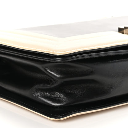 Chanel Glazed Calfskin Medium Boy Flap Black White 9 of 11