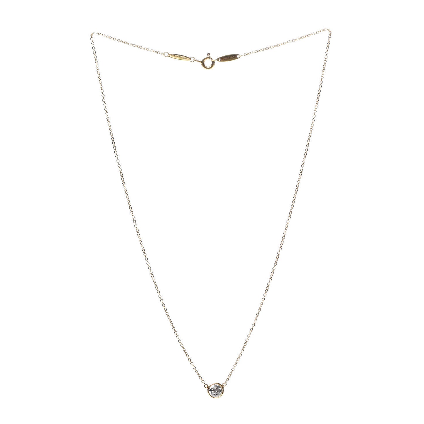18K Yellow Gold Diamond .40ct Elsa Peretti Diamonds by the Yard Pendant Necklace