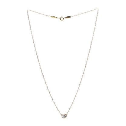 Tiffany 18K Yellow Gold Diamond .40ct Elsa Peretti Diamonds by the Yard Pendant Necklace 3 of 7