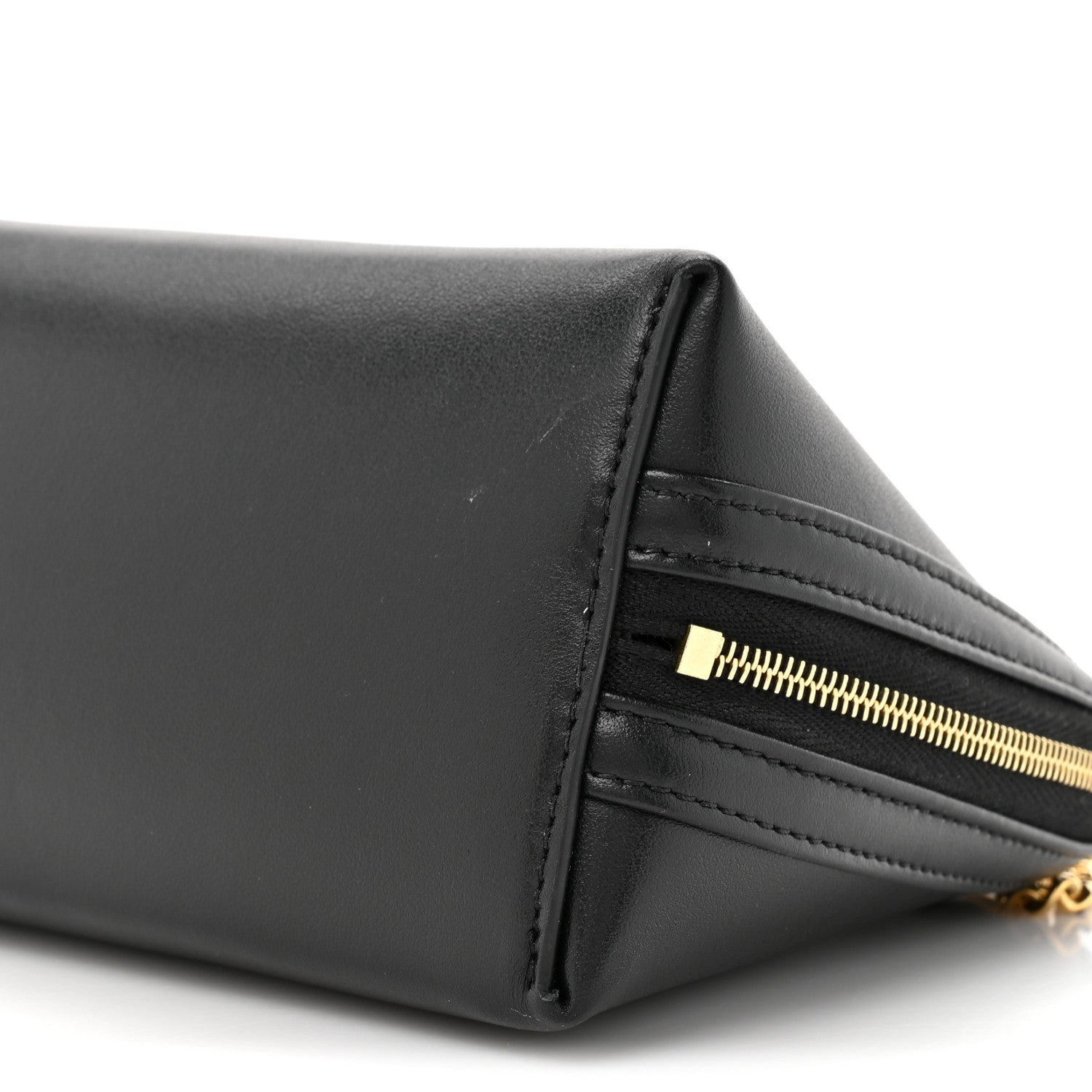 Celine Smooth Calfskin Cuir Triomphe Clutch on Chain Black 8 of 11
