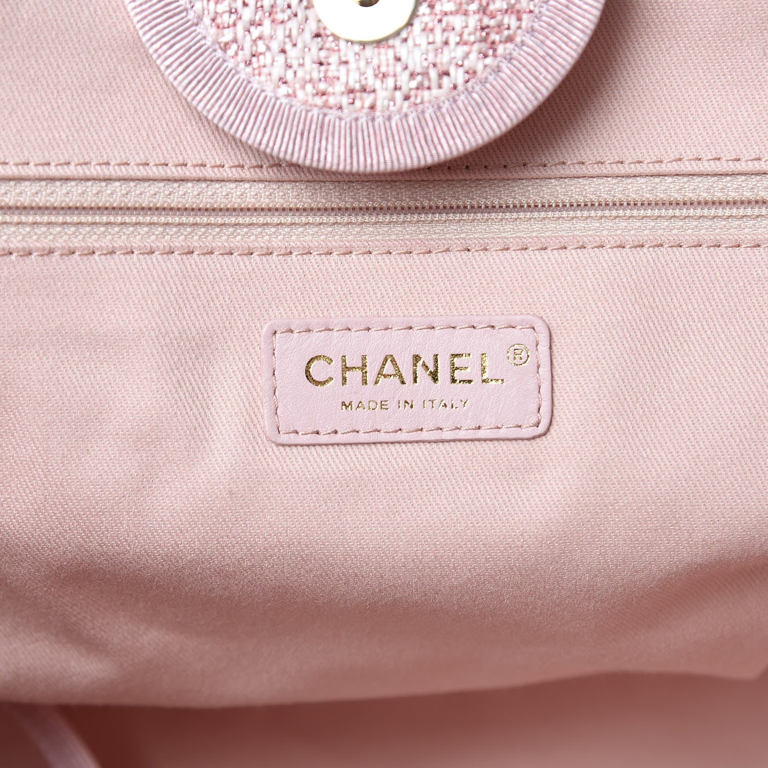 Chanel Straw Lurex Large Deauville Tote Pink 7 of 13