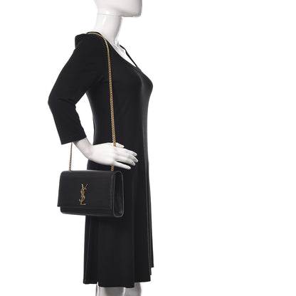 Saint Laurent Grain De Poudre Medium Classic Monogram Kate Satchel Black 2 of 9