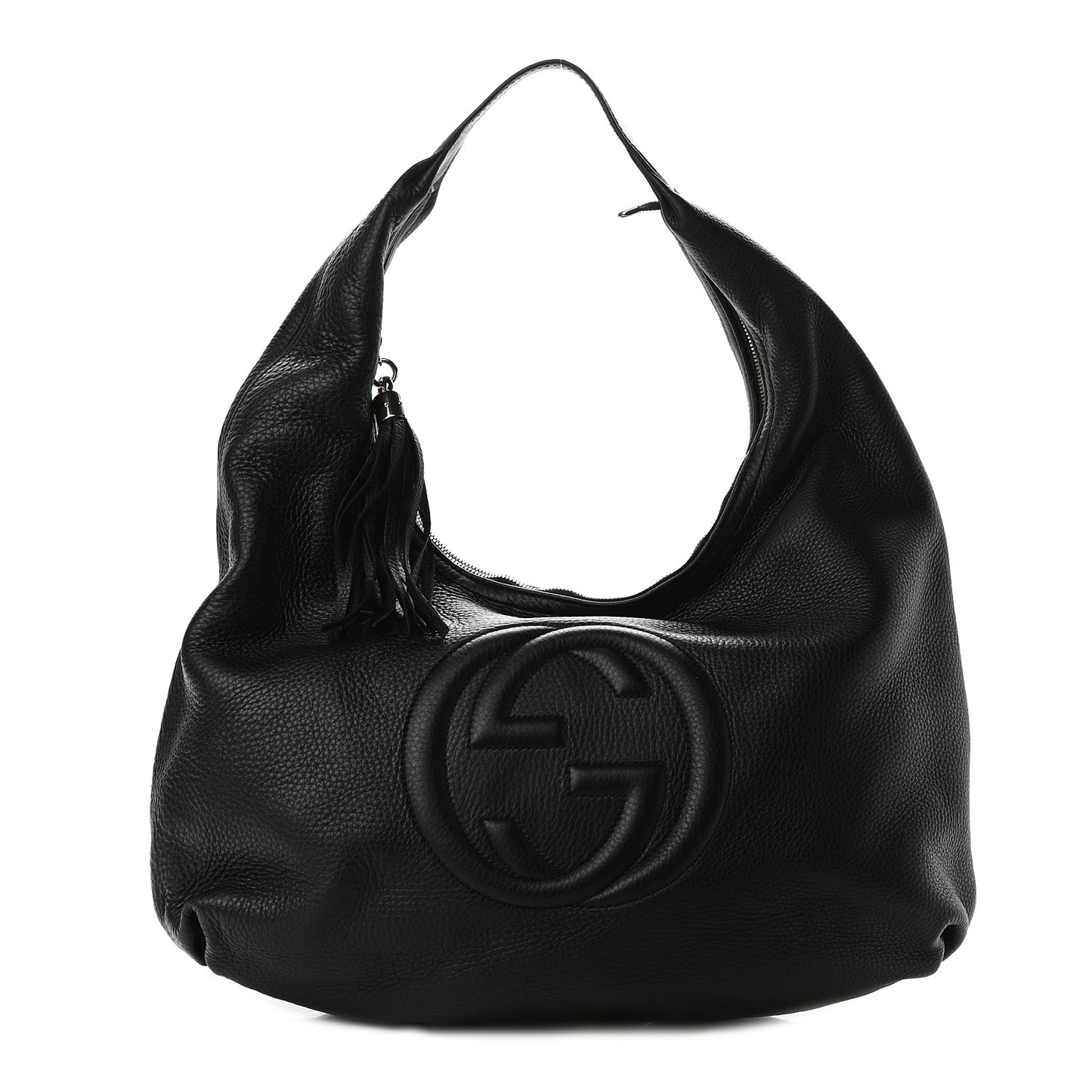 Pebbled Calfskin Soho Hobo Black