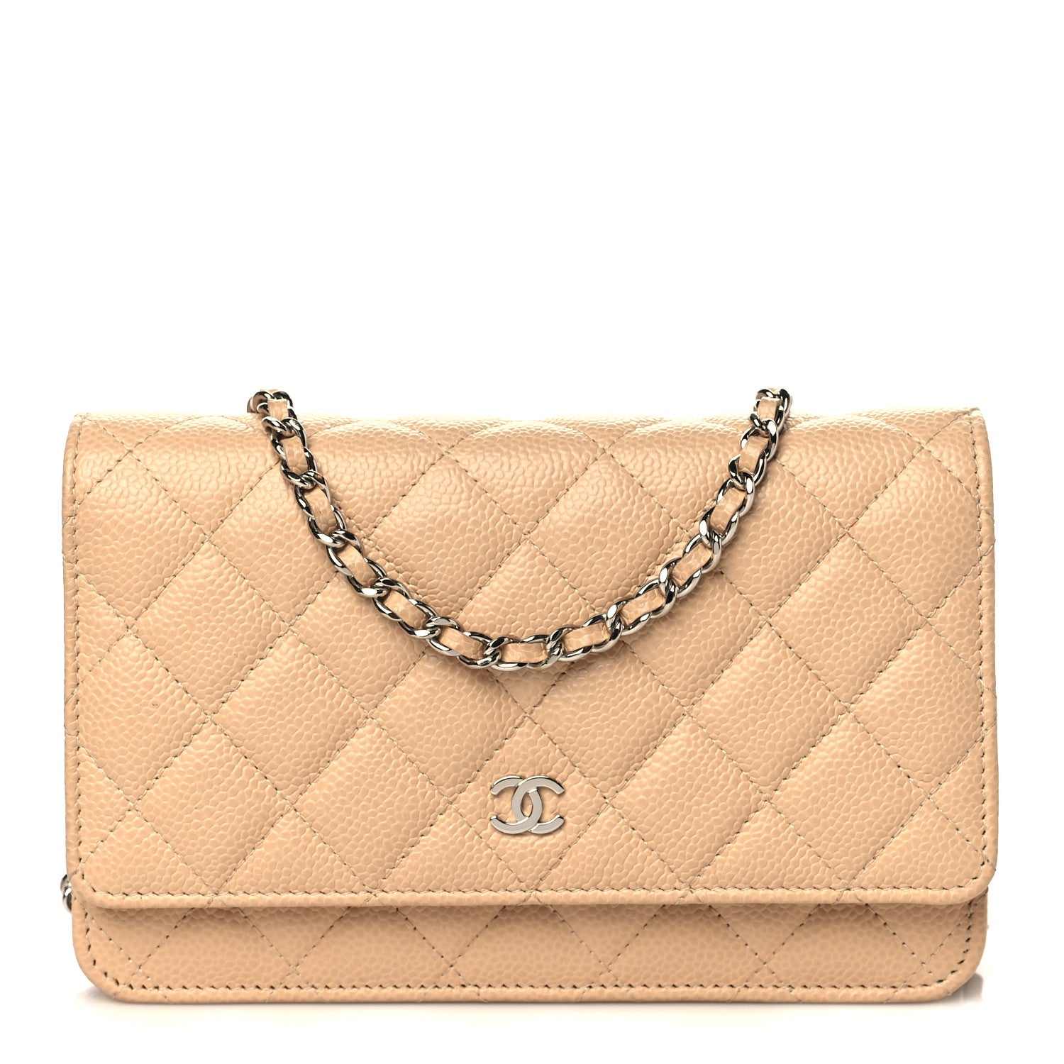 Chanel Caviar Quilted Wallet On Chain WOC Beige 1 of 11