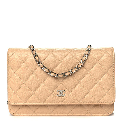 Chanel Caviar Quilted Wallet On Chain WOC Beige 1 of 11