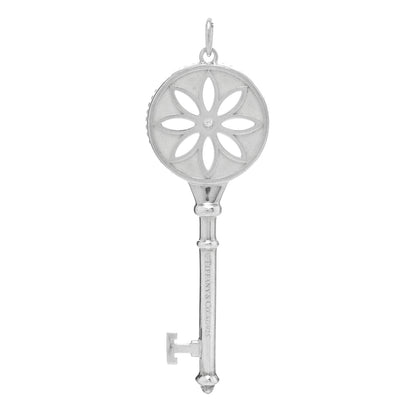 Tiffany Sterling Silver Diamond Large Daisy Key Pendant 3 of 3