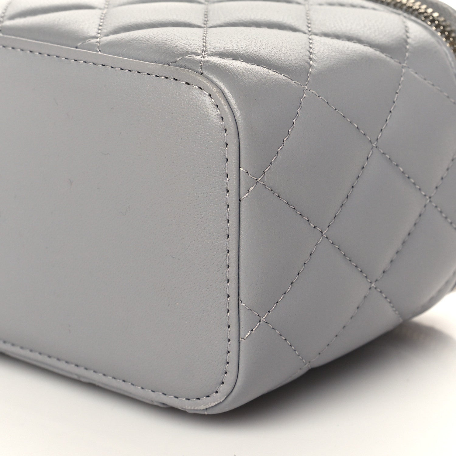 Chanel Lambskin Quilted Small Pearl Crush Vanity Case With Chain Grey 9 of 10