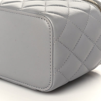 Chanel Lambskin Quilted Small Pearl Crush Vanity Case With Chain Grey 9 of 10