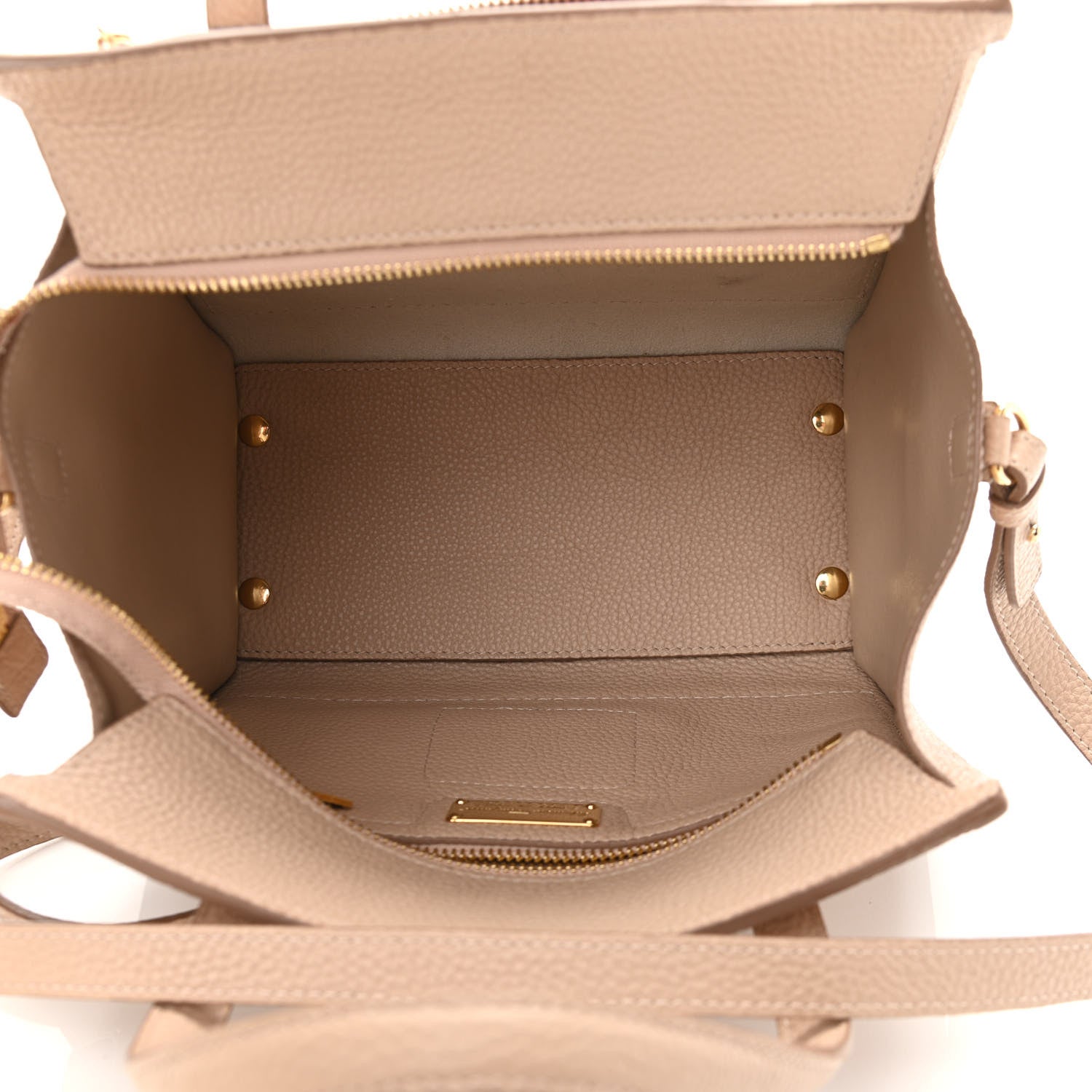 Salvatore Ferragamo Hammered Calfskin Double Handle Small Amy Tote Cumin 5 of 10