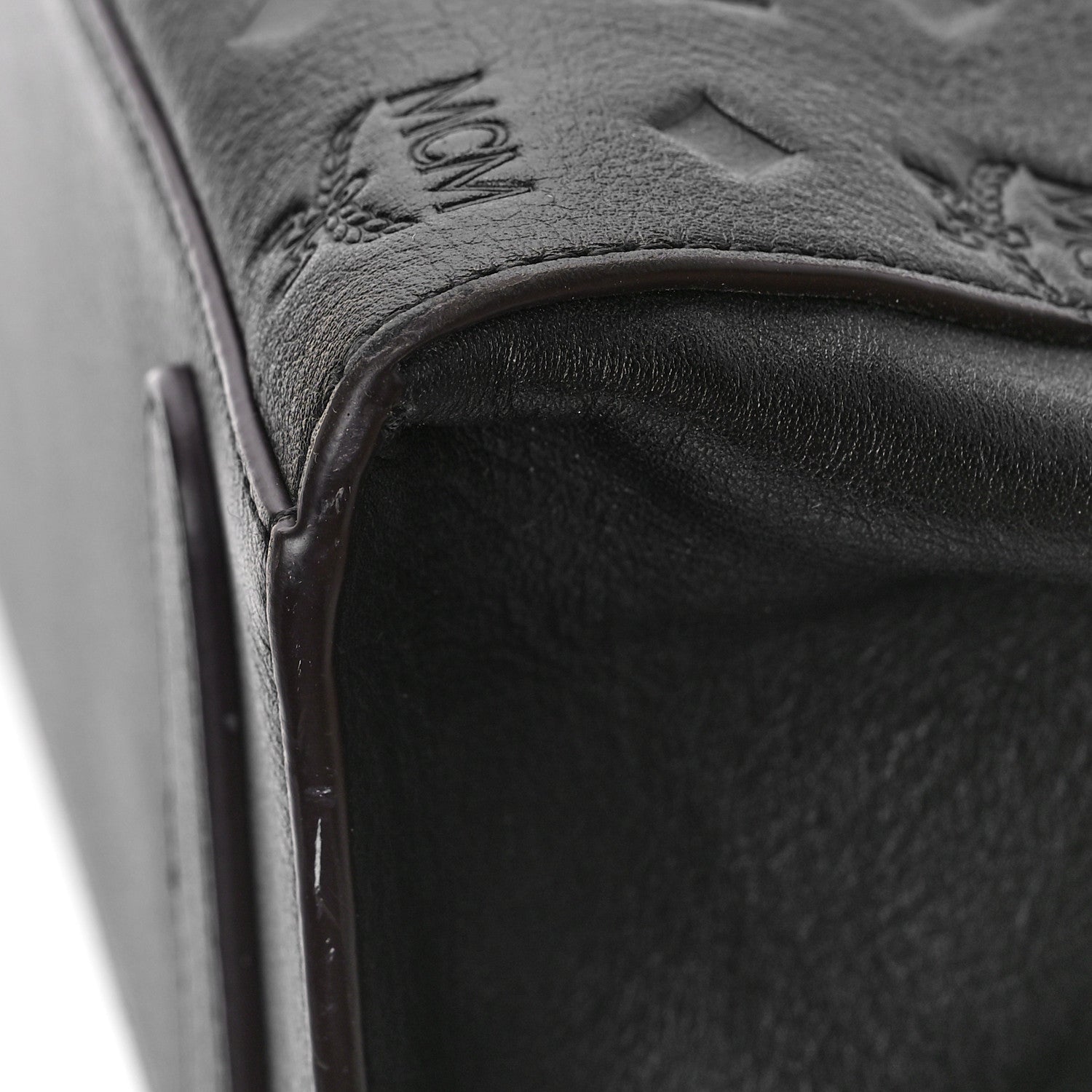 MCM Calfskin Ottomar Monogram Medium Essential Tote Black 8 of 8
