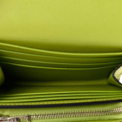 Loewe Pebble Grain Calfskin Anagram Compact Flap Wallet Lime Green 5 of 6