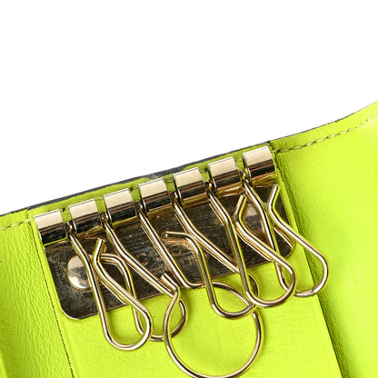 Gucci GG Supreme Monogram Heart 6 Key Holder Case Yellow Fluo 8 of 10