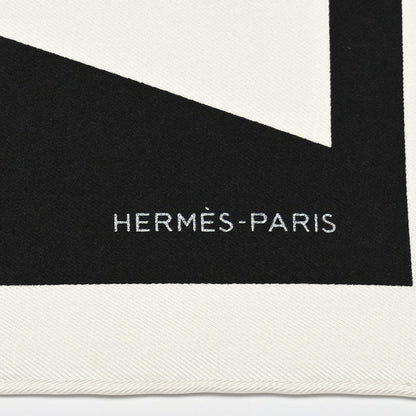 Hermes Silk La Serpentine De Pierre Scarf 45 Black Vermillon Vert Fluo 2 of 5
