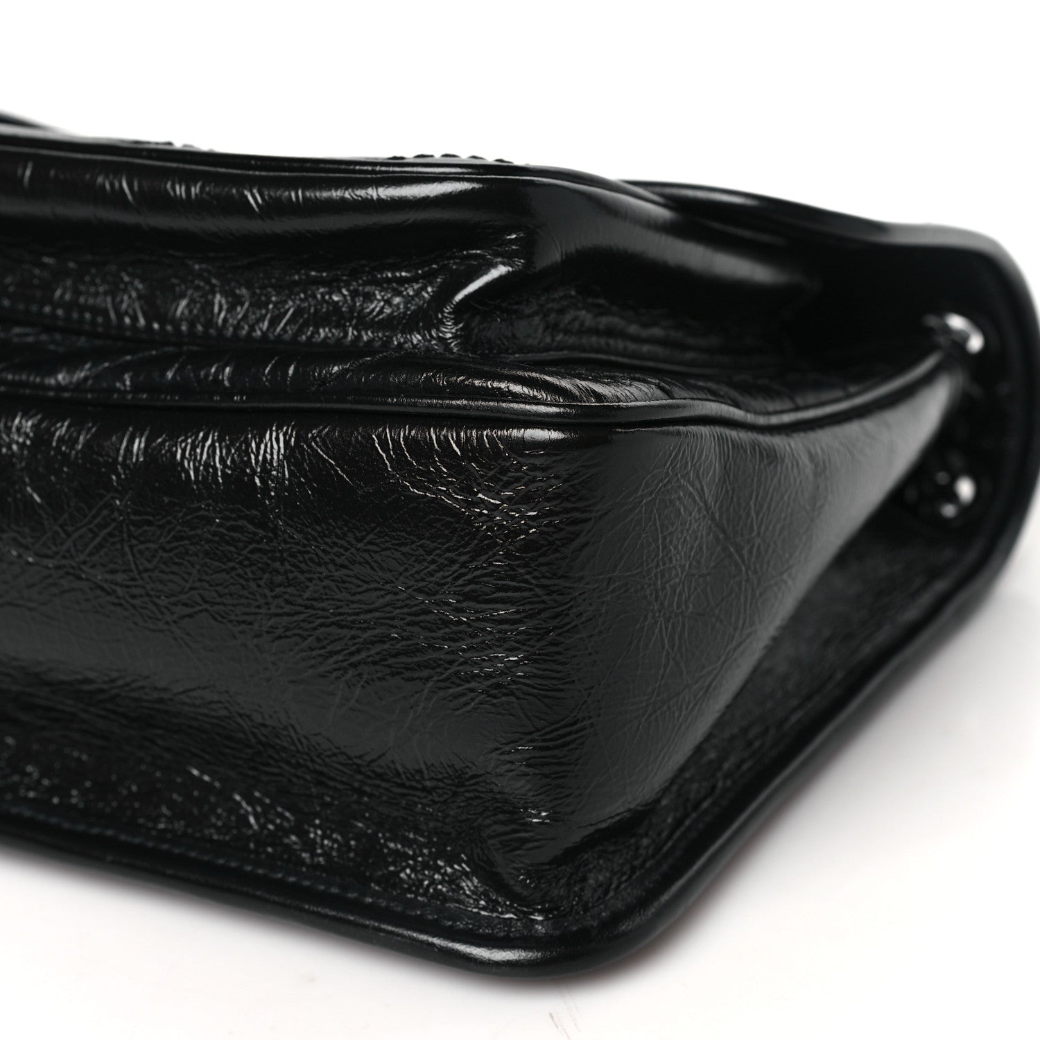 Saint Laurent Crinkled Calfskin Matelasse Monogram Medium Niki Chain Satchel Black 10 of 10
