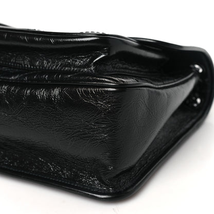 Saint Laurent Crinkled Calfskin Matelasse Monogram Medium Niki Chain Satchel Black 10 of 10