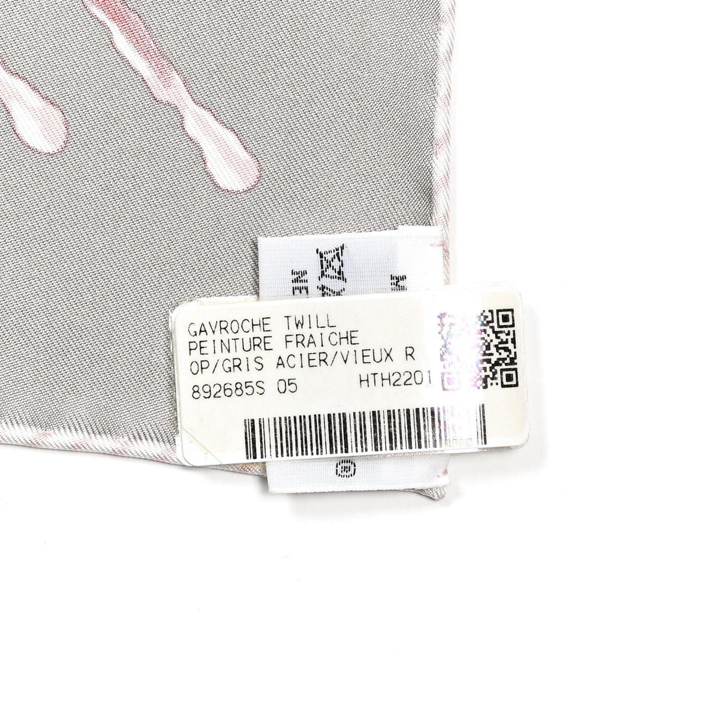 Silk Peinture Fraiche Scarf 45 Gris Acier Vieux Rose