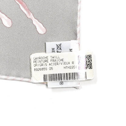 Hermes Silk Peinture Fraiche Scarf 45 Gris Acier Vieux Rose 5 of 5