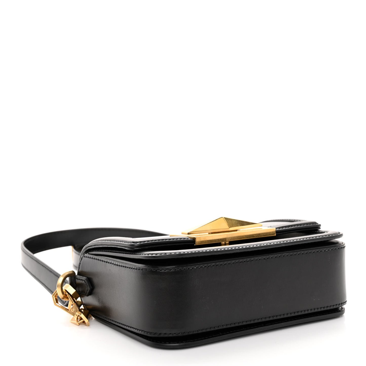 Box Calfskin Diamond Crossbody Bag Black