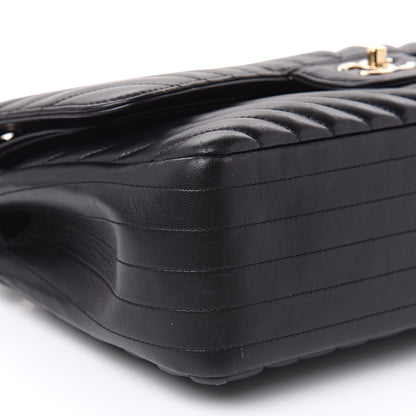 Chanel Lambskin Chevron Quilted Jumbo Double Flap Black 8 of 16
