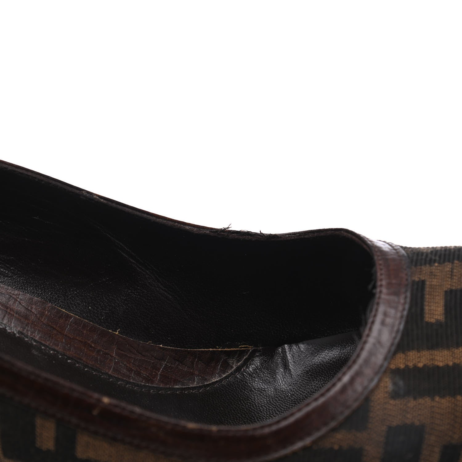 Fendi Zucca Raffia Zeppa Wedge Sandals 39.5 Tobacco 11 of 21