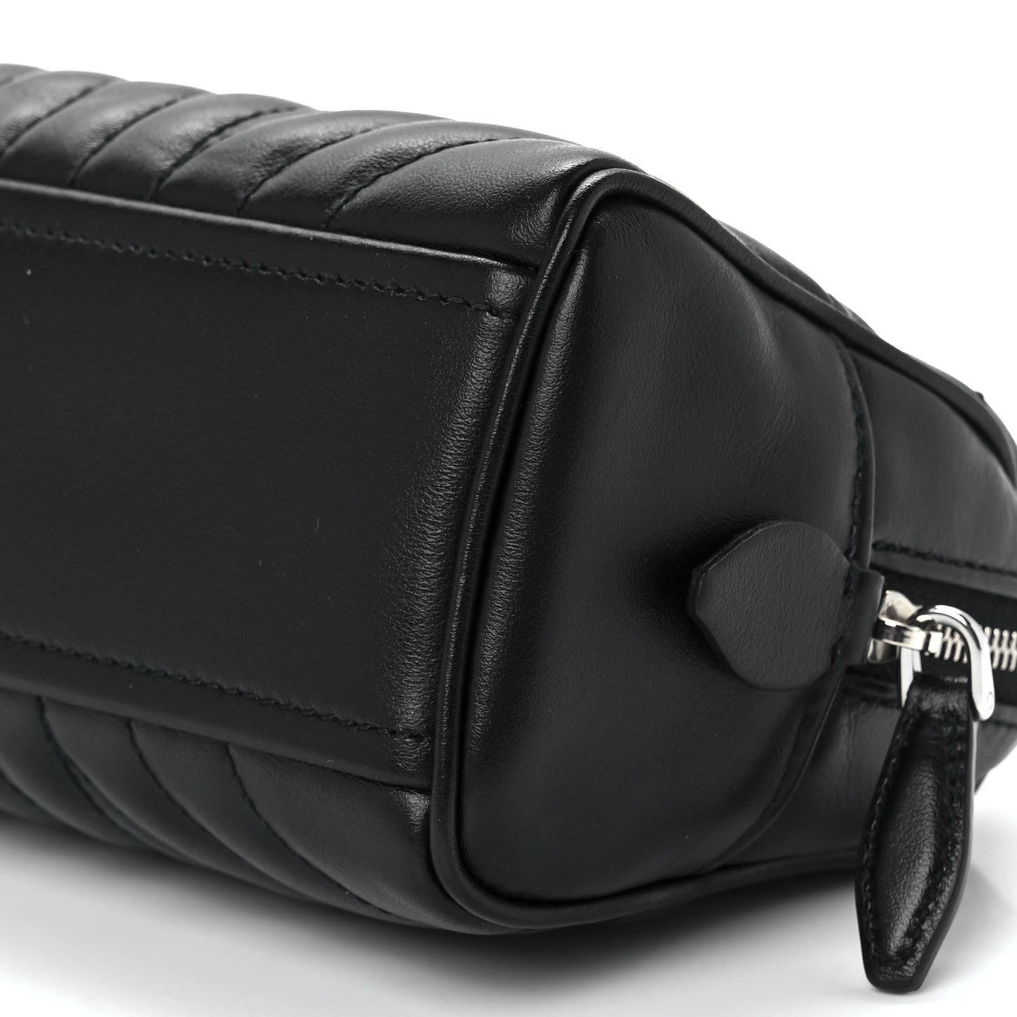 Soft Calfskin Impunture Diagramme Wristlet Pouch Black