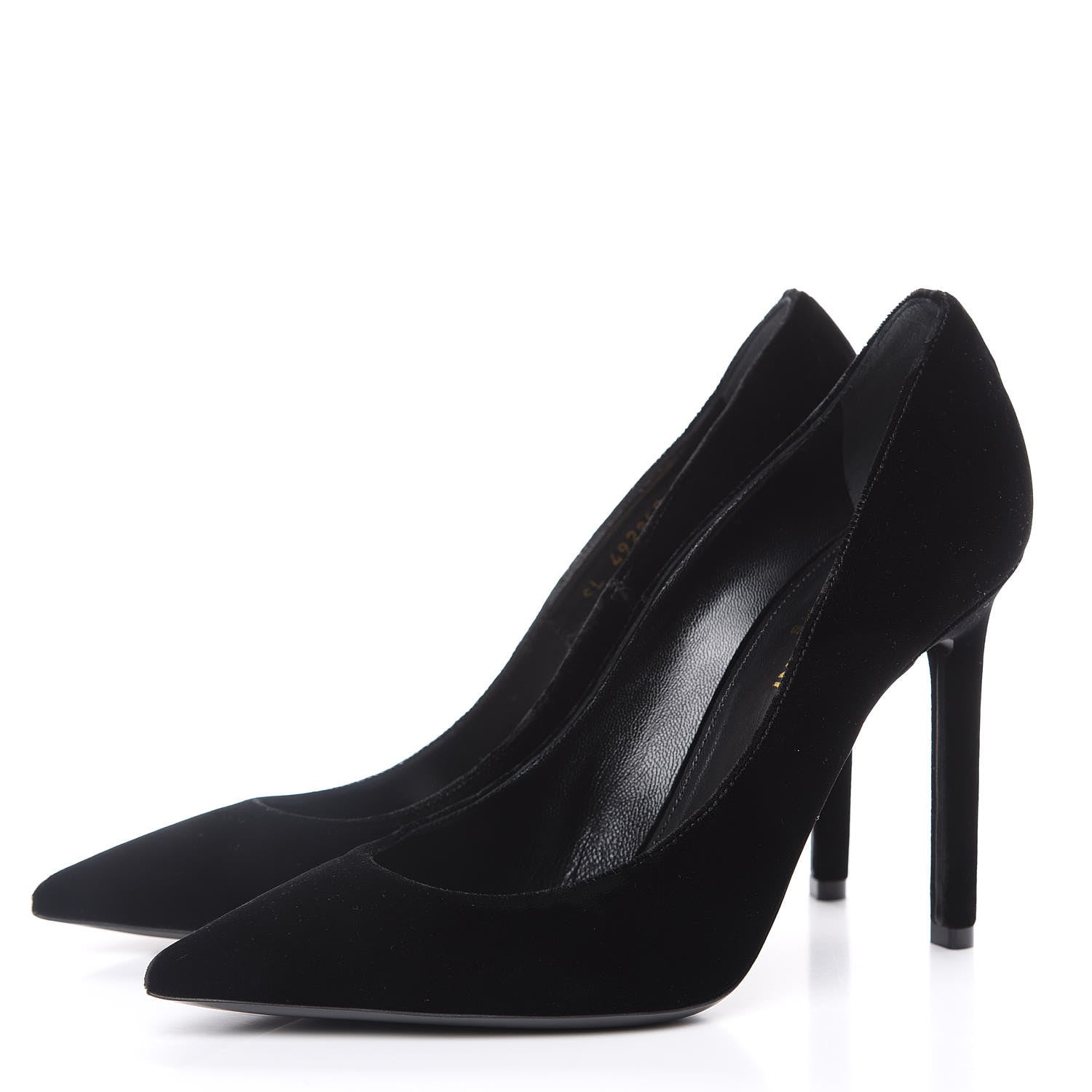 Saint Laurent Velvet Anja 105 Pumps 39 Black 3 of 9