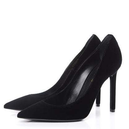 Saint Laurent Velvet Anja 105 Pumps 39 Black 3 of 9