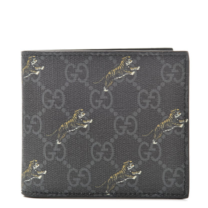 Gucci GG Supreme Monogram Tigers Wallet Black Multicolor 1 of 8