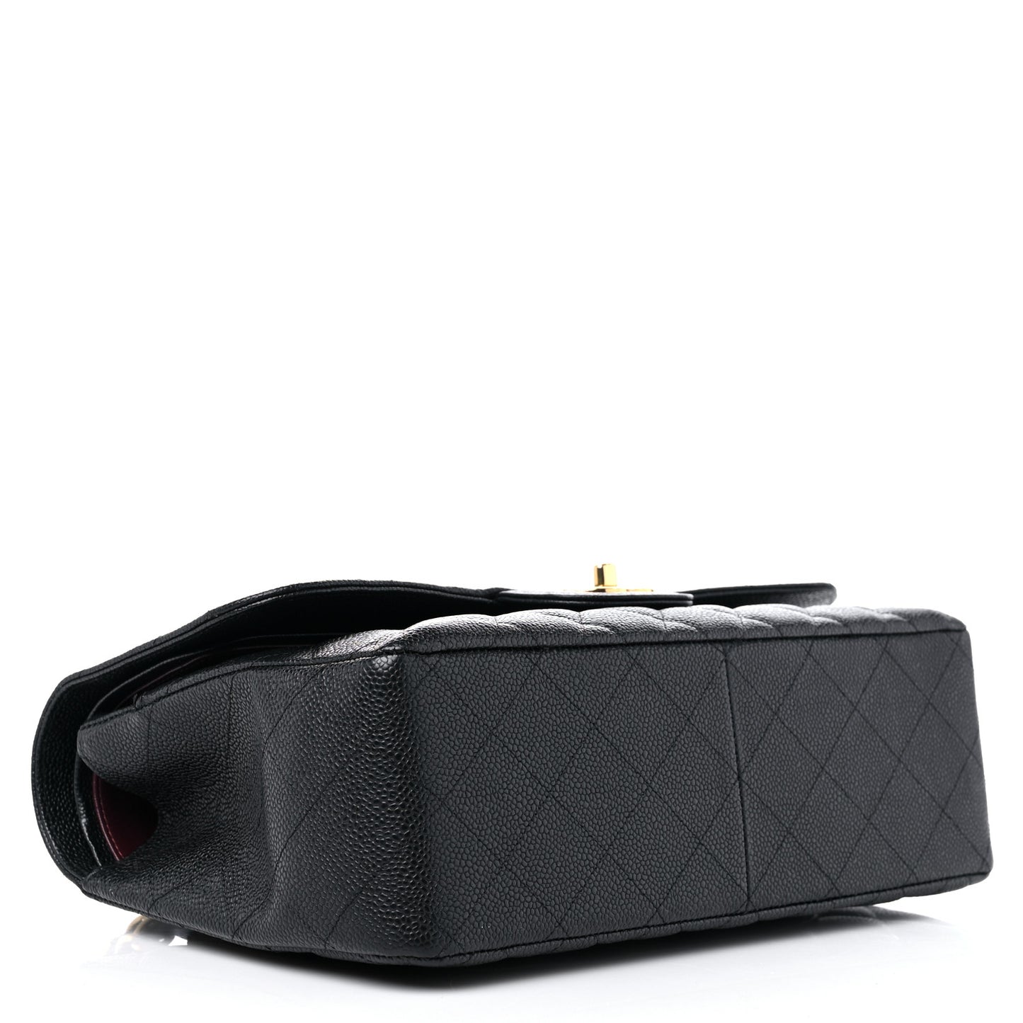Caviar Quilted Jumbo Double Flap Black