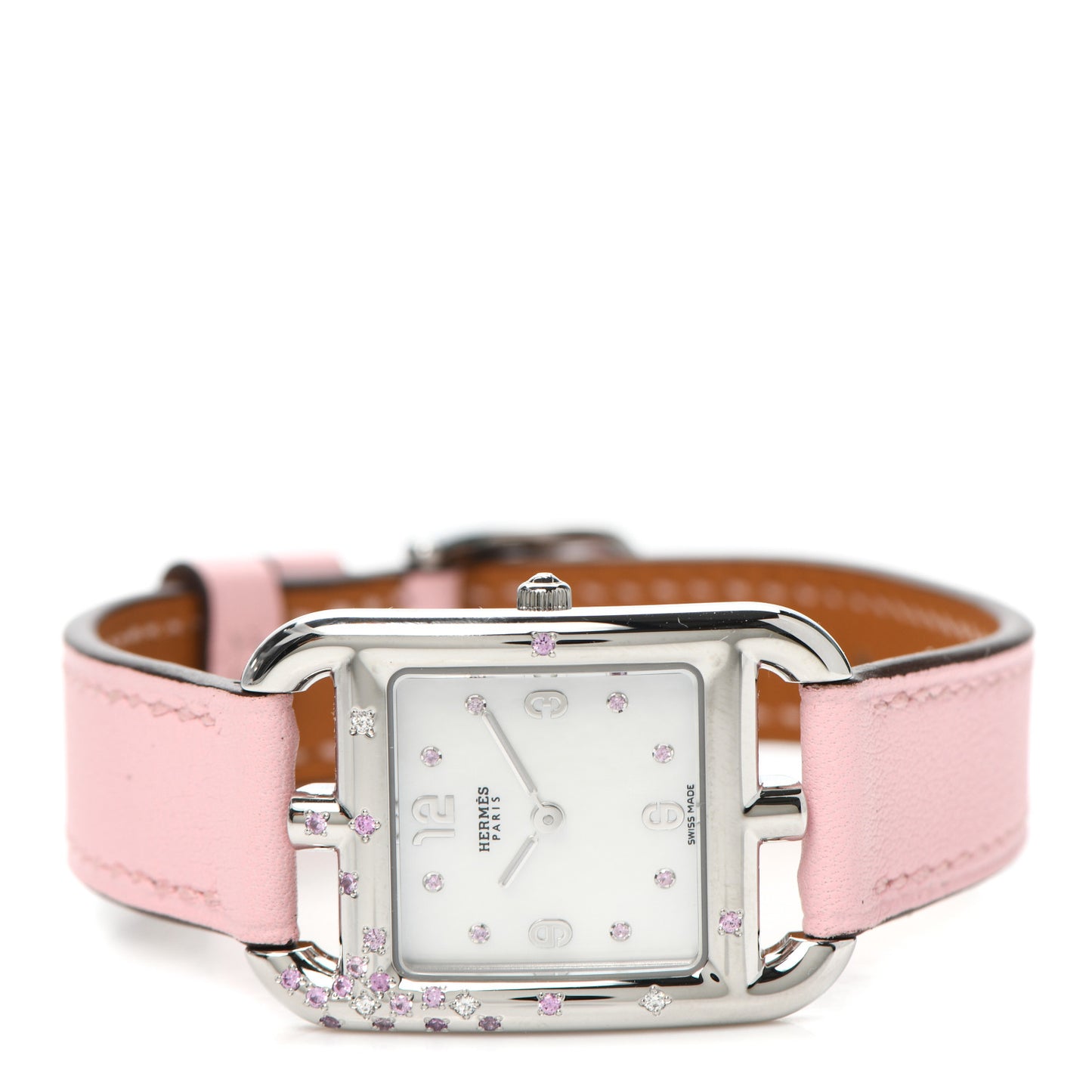 Stainless Steel Swift Diamond Pink Sapphire Mother of Pearl 23mm Cape Cod Quartz Watch Rose Sakura