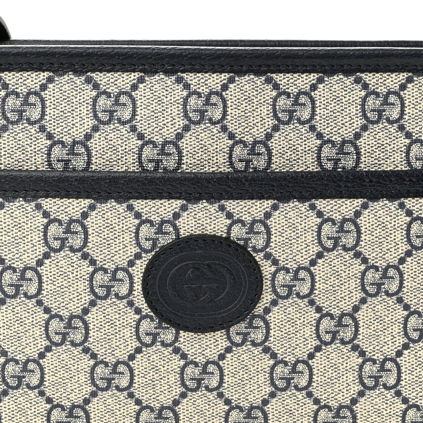 GG Supreme Monogram Textured Dollar Calfskin Mini Retro Interlocking G Shoulder Bag Beige Blue