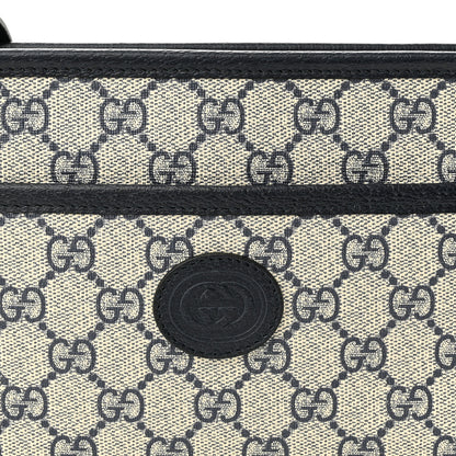 Gucci GG Supreme Monogram Textured Dollar Calfskin Mini Retro Interlocking G Shoulder Bag Beige Blue 8 of 10