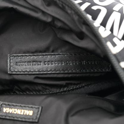 Balenciaga Nylon Wave Logo Print Wheel Beltpack Black White 7 of 12