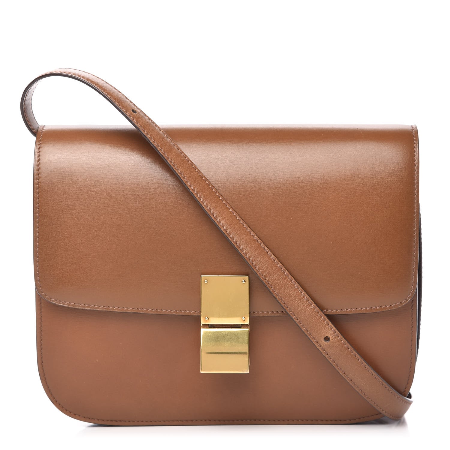 Celine Box Calfskin Medium Classic Box Flap Bag Camel 1 of 14