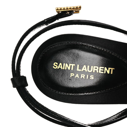 Saint Laurent Calfskin Satin Crystal Gippy 110 Sandals 36 Black 9 of 12