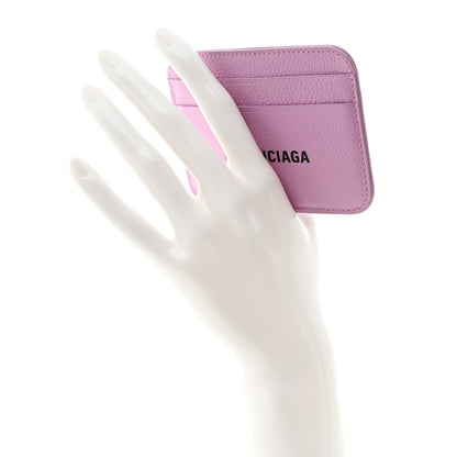 Balenciaga Grained Calfskin Logo Cash Rounded Card Holder Lilac Black 2 of 8