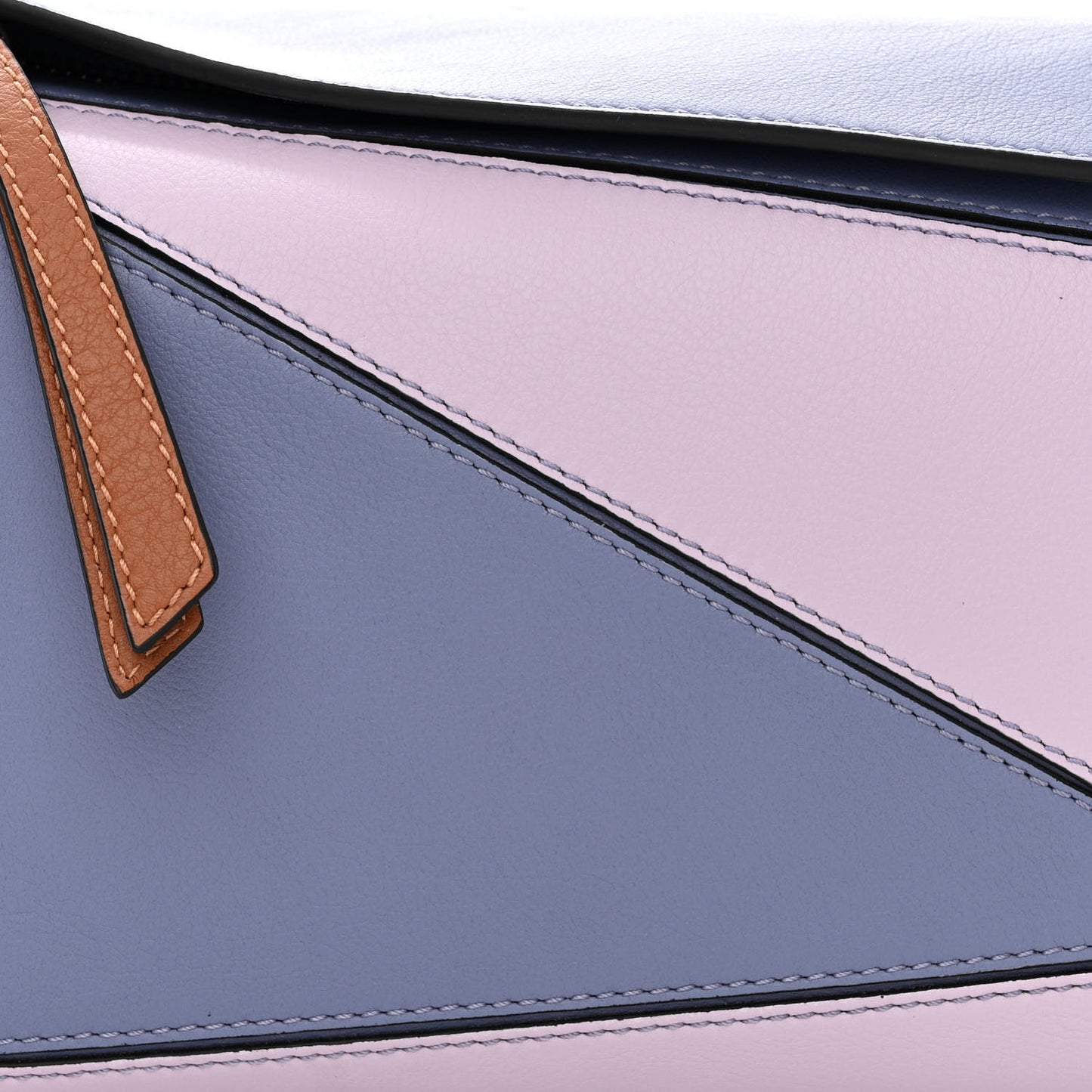 Calfskin Small Puzzle Bag Blueberry Kaolin Tan