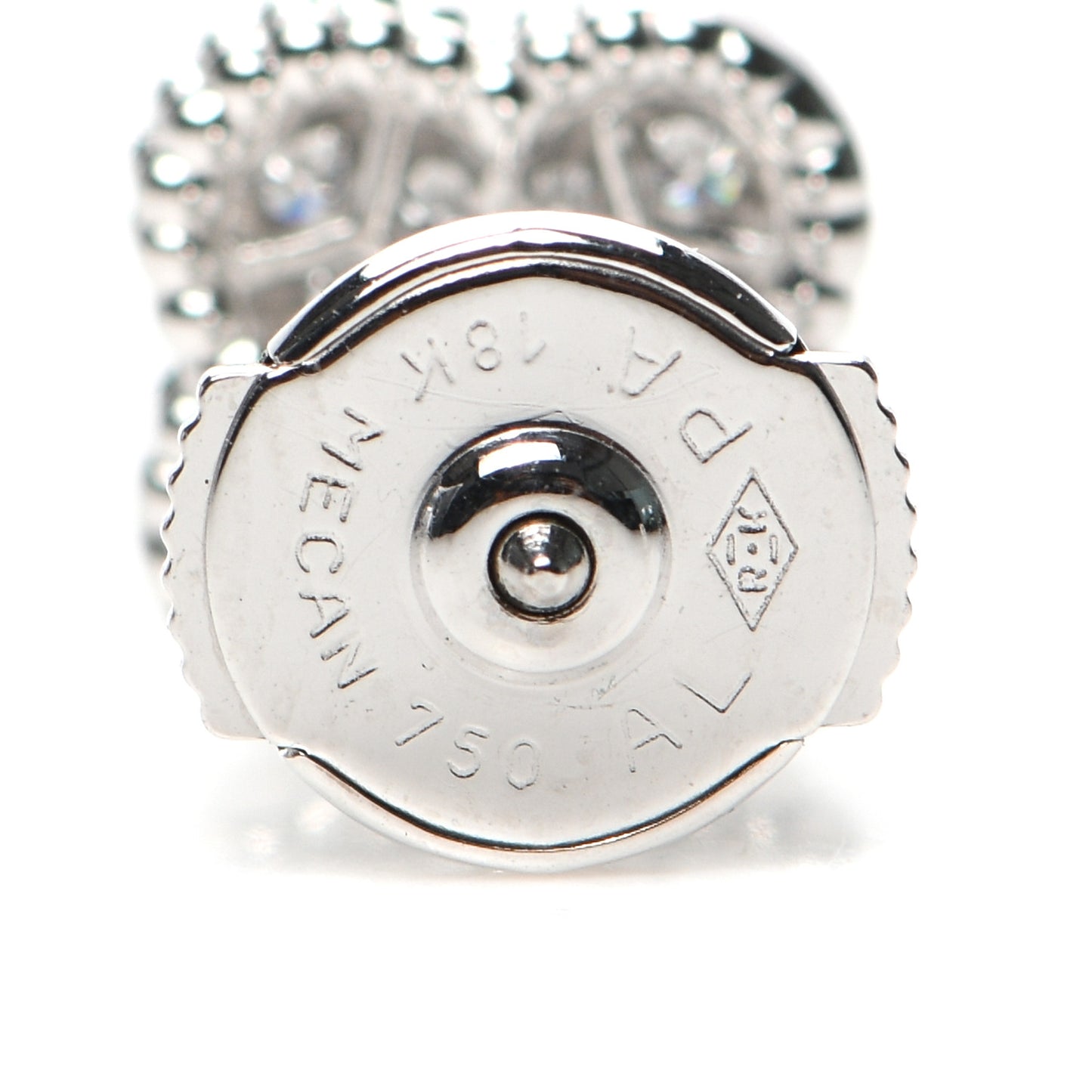 18K White Gold Diamond Sweet Alhambra Earrings