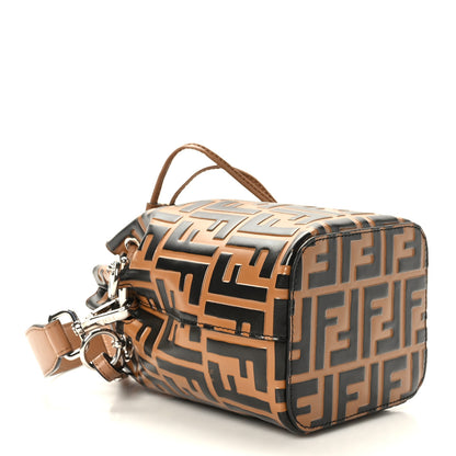 Fendi Vitello Liberty F is Fendi Bi-Color FF 1974 Embossed Mini Mon Tresor Bucket Bag Tobaco Orzo 4 of 11