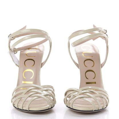 Gucci Vernice Crystal Sandals 35.5 VIntage White 2 of 11