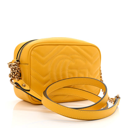 Gucci Calfskin Matelasse Mini GG Marmont Chain Shoulder Bag Stone Topaz 3 of 10
