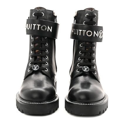 Louis Vuitton Calfskin Territory Flat Ranger Boots 38 Black 3 of 9